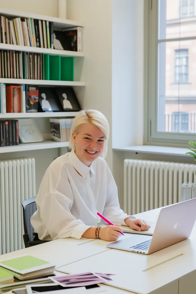 Homem escrevendo em ambiente inspirador